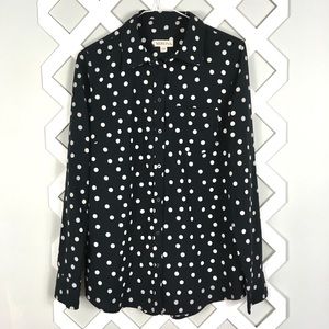 ECU Merona Polka Dot Button Down Shirt Blouse